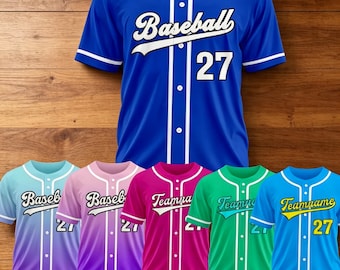 Custom Baseball Shirt, Personalized Team Jersey, Custom Print Number Name and logo, Casual Sport Baseball Top