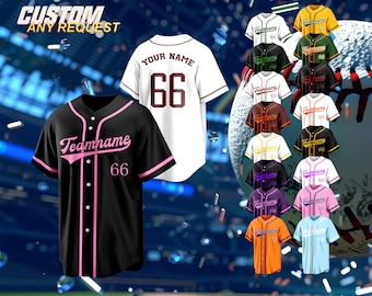 Custom Baseball Jersey with Personalized Team Name Number,Custom Embroidered Stripe Team Jersey,Customize your favorite team