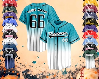 Custom Striped Baseball Jersey with Personalized Name and Numbers Perfect Cheering Gift for Men Women and Youth