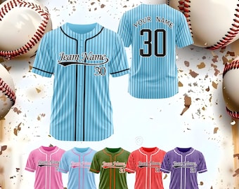 Custom Baseball Jersey Personalized Stitched Cool Stripe Baseball Jersey Printed Name and Number Jersey for Men Women Youth and Kid