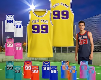 Custom Basketball Jersey Personalized Practice Shirt Embroidery Print Team Name Number Game Day Outfit Team Jerseys for Fan Lovers