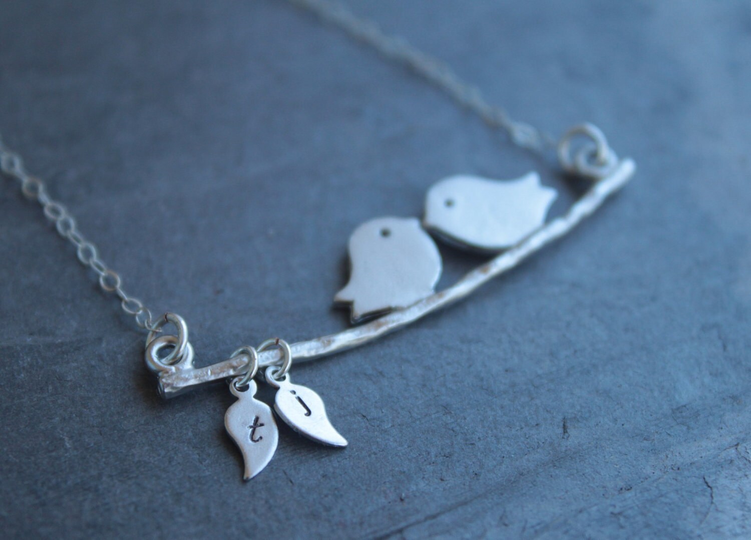 Bird necklace Personalized jewelry lovebirds mother Etsy