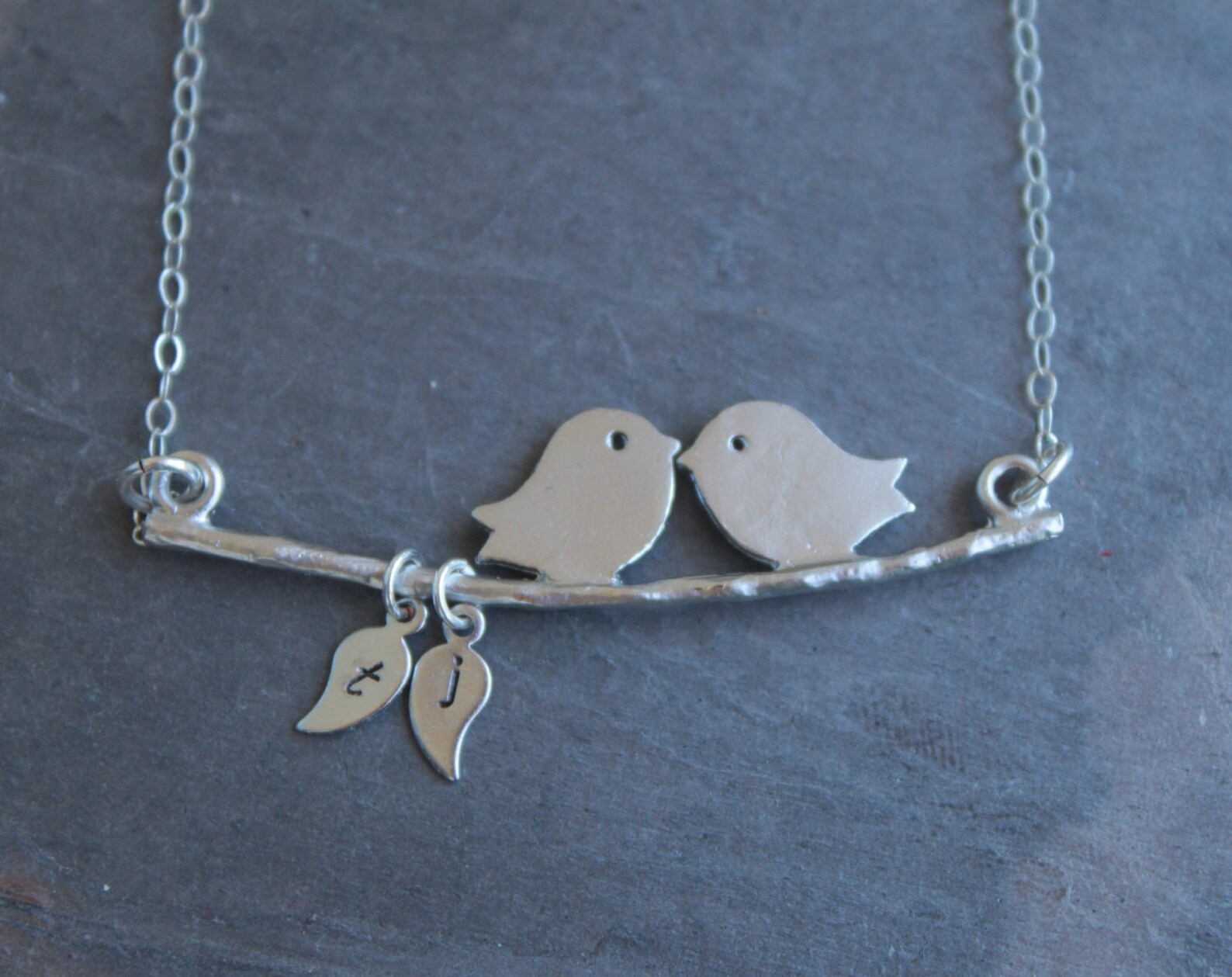 Bird necklace Personalized jewelry lovebirds mother Etsy