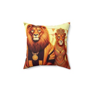 Majestic Lion-Themed Faux Suede Cushion Cover, Decorative Throw Pillow, Home Decor Accent, Animal Lover Gift, Safari Wildlife