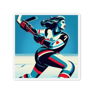 Hockey Die-Cut Magnets, Sports Decor, Athlete Gift, Ice Hockey Souvenir, Canadian Fan Sticker, Refrigerator Decor