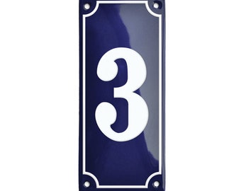 Custom Enamel House Number vertical - 2 3/4" x 6 1/4" (7 x 16 cm)