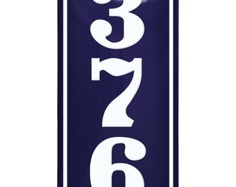 Custom Enamel House Number vertical - 4 3/4" x 10 5/8" (12 x 27 cm)