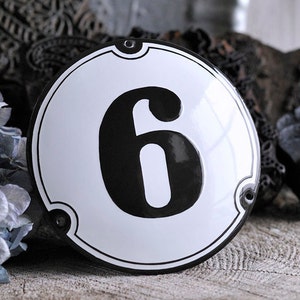 Circular Enamel House Number 4 7/8" (12.5 cm)