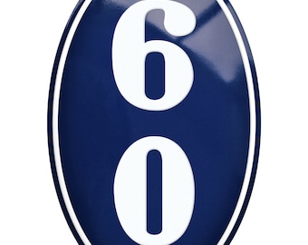 Custom Enamel House Number vertical - 6 5/8" x 10 5/8" (17 x 27 cm)