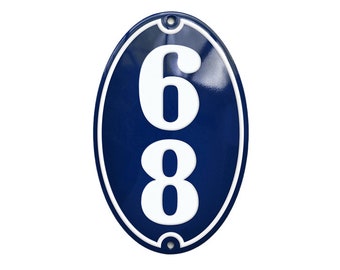 Custom Enamel House Number vertical - 4 3/4" x 7 1/2" (12 x 19cm)