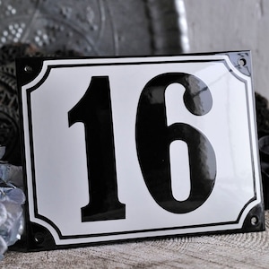 Ready to ship! Enamel House Number 8&quot; x 6&quot; (20 x 15 cm) #10-30