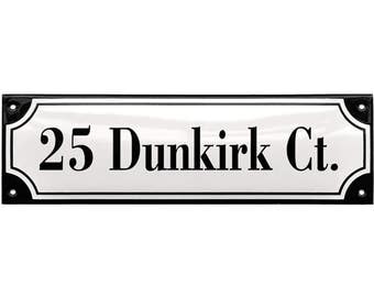 Enamel Address Plaque 10 5/8" x 3 1/8" (27 x 8 cm)