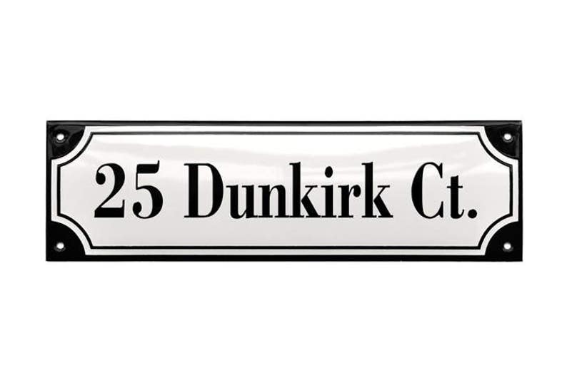 Enamel Address Plaque 10 5/8 x 3 1/8 27 x 8 cm image 1