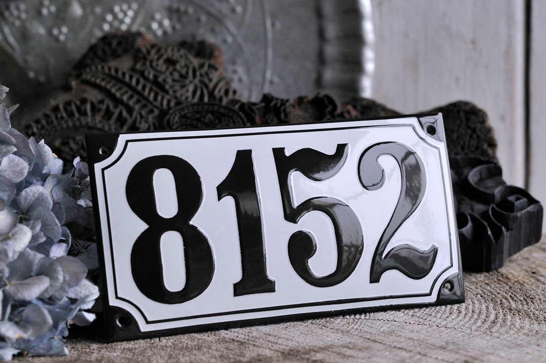 Custom Enamel Sign House Number. Top Selling Size 8 1/4 X 4 3/8 21 X