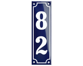 Custom Enamel House Number vertical - 2" x 6 1/4" (5 x 16 cm)