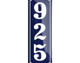 Custom Enamel House Number vertical - 2 3/4" x 8 1/4" (7 x 21 cm)