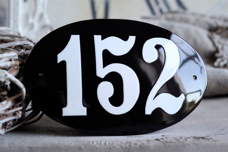 Porcelain Enamel House Number 7 1/2 4 3/4 19 Etsy