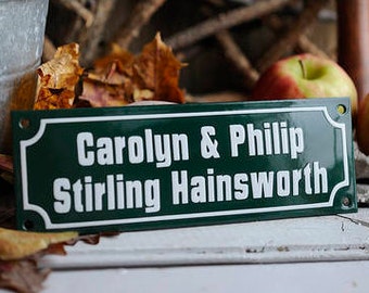 Enamel Name Plate 10 5/8" x 3 1/8" (27 x 8 cm)