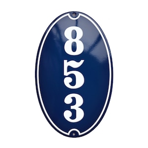 Custom Enamel House Number vertical - 3 1/2&quot; x 5 1/2&quot; (9 x 14cm)