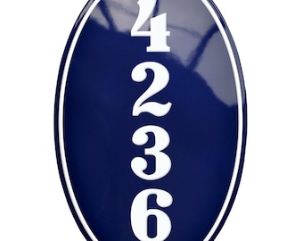 Custom Enamel House Number vertical - 5 1/2" x 9" (14 x 23cm)