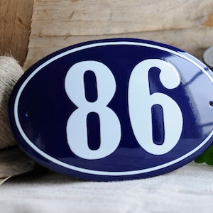 Oval Enamel House Number 5 1/2&quot; x 3 1/2&quot; (14 x 9 cm)
