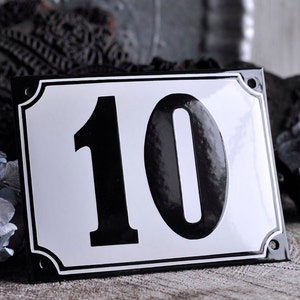 Enamel House Number 6 1/4&quot; x 4 3/4&quot; (16 x 12 cm)