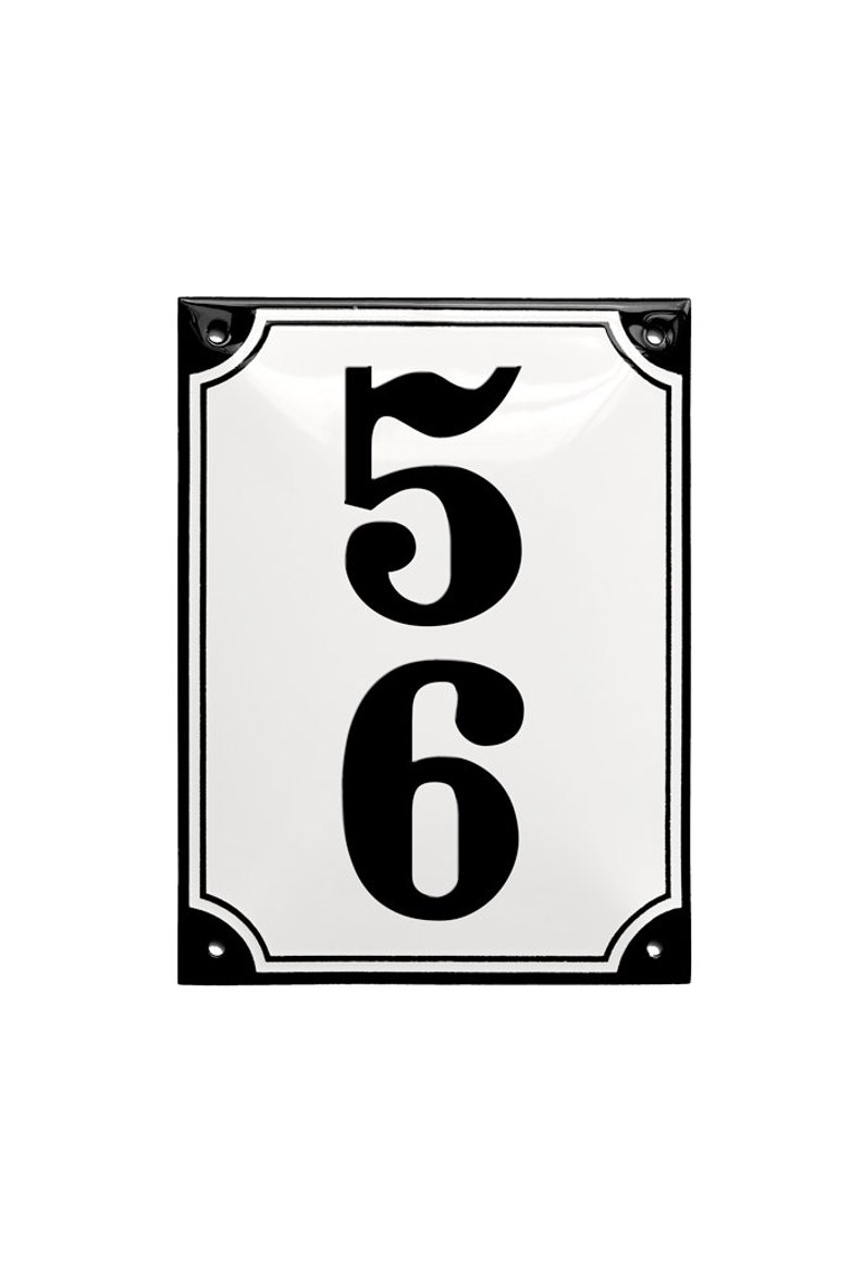 Custom Enamel House Number vertical 4 34 x 6 14 12 x 16 cm