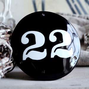 In Stock Enamel House Number #1-99.  4 7/8&quot; (12,5 cm). Ready to ship!