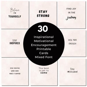 Printable Inspirational Quote Cards | Motivational Desk Decor | Kindness Notes & Positive Affirmations