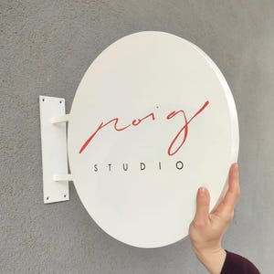 Personalized Studio Sign, Custom Blade Signage, Metal Blade Sign, Outdoor Business Sign ,Printed Logo Sign, Personalized Company Sign,