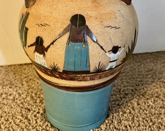 Vintage Native Folk Art Pottery Vase