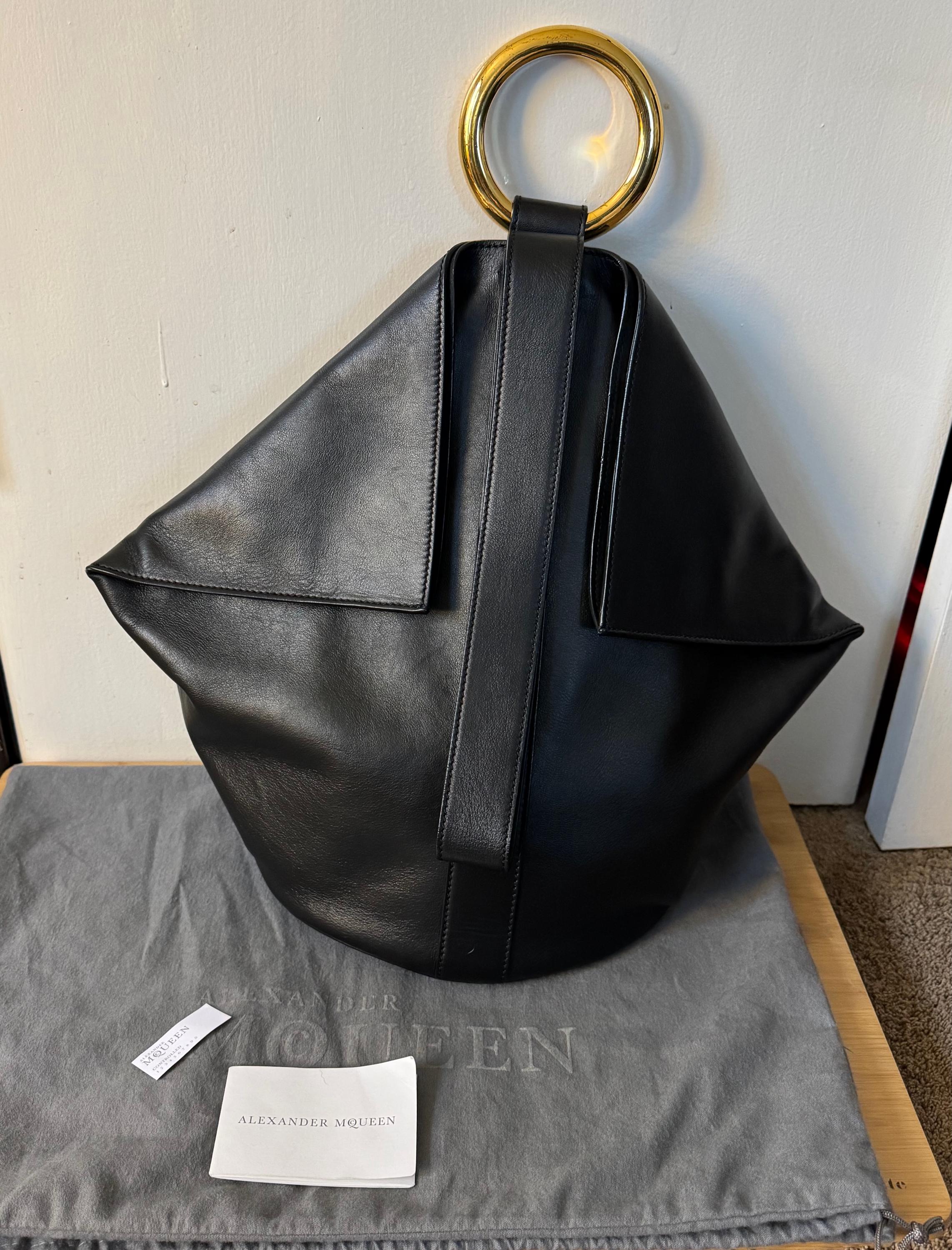 Alexander Mcqueen XL Black Butterfly Bucket Bag - Etsy