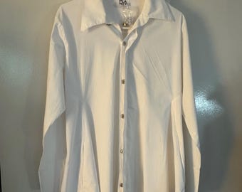 Planet by Lauren G White Artist Smock Shirt Cotton US Small to Medium RARE