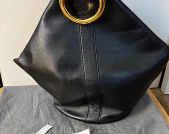 Alexander McQueen XL Black Butterfly Bucket Bag