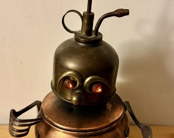 Upcycled Reclaimed Art Lulu the Delightful Retro Robot