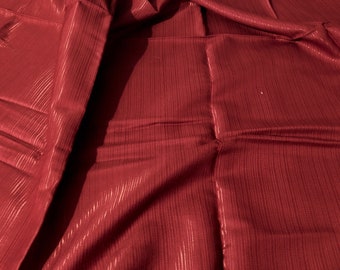 Vintage Dark Red Textured Silk Fabric