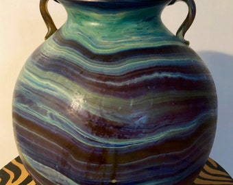 Vintage Blue West Bank Glass Orb Vase