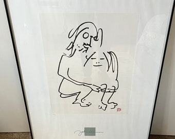 John Lennon Lithograph "The Hug" 24" by 36" 882/5000