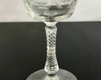 Rhine Wine Etched Glass