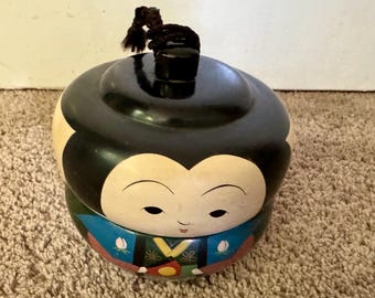 Vintage Japanese Lacquer Kokeshi Stackable Bento Box