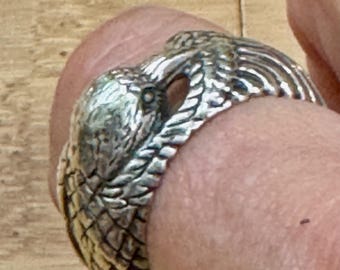 Sterling Silver Bird Crow Ring Halloween Goth Size 10