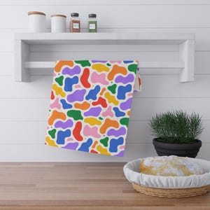 Colorful Abstract Tea Towels for Home Decor, Kitchen Linen, Fun Gifts, Housewarming, and Everyday Use