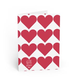 Carte de voeux coeur amour - Lettre pliée faite main pour la Saint-Valentin, papeterie romantique d'anniversaire, jolie carte de proposition de mariage, intérieur vierge,