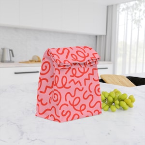 Colorful Patterned Lunch Bag, Stylish Insulated Lunch Tote, Fun Retro Lunch Pouch, Unique Back to School Gift, Chic Lunch Bag for Work
