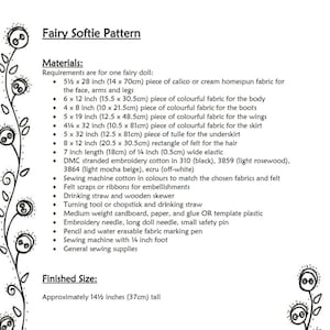 Fairy Doll Sewing Pattern PDF - DIY soft toy image 2