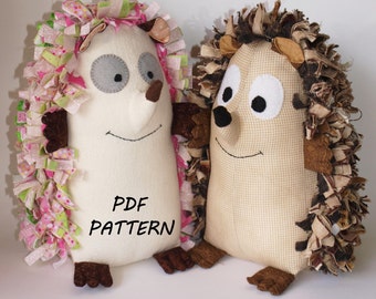 Hedgehog PDF Sewing Pattern, soft toy, echidna, porcupine, direct download - 'Herb' & 'Harriet'