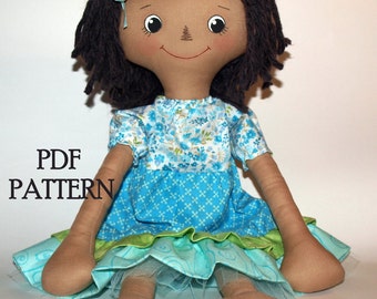 Doll, Cloth Doll, rag Doll PDF Pattern, Direct Download - 'Maggie'