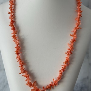 Vintage Branch Coral Salmon Color Necklace