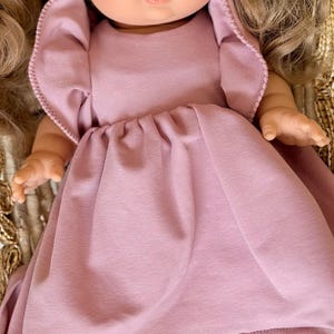 Dusty Pink Sweatshirt Dress for 34cm-38cm Dolls  – Personalized Outfit  Paola Reina, Minikane – Cozy Handmade Doll Clothing
