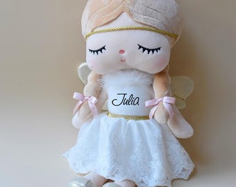 Muñeca de peluche de edición limitada Sleeping Angel – Vestido blanco, regalo para bebés Metoo